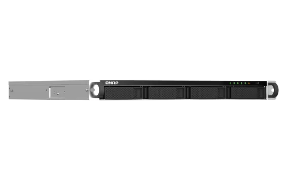 QNAP - TS-464U-4G-US - QNAP 1U 4-bay NAS/iSCSI IP-SAN, Intel Celeron N5105/N5095 4C/4T (up to 2.7GHz), 4GB DDR4 RAM, 2.5GbE LAN, 4K HDMI v1.4b, PCIe Expansion Slot, Single PSU