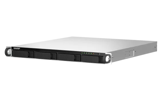 QNAP - TS-464U-4G-US - QNAP 1U 4-bay NAS/iSCSI IP-SAN, Intel Celeron N5105/N5095 4C/4T (up to 2.7GHz), 4GB DDR4 RAM, 2.5GbE LAN, 4K HDMI v1.4b, PCIe Expansion Slot, Single PSU