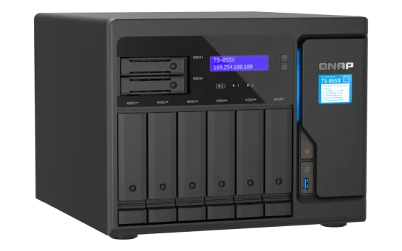 QNAP - TS-855X-8G-US - QNAP Desktop 8-Bay NAS/iSCSI IP-SAN, Intel Atom C5125 processor, 8 GB DDR4 RAM