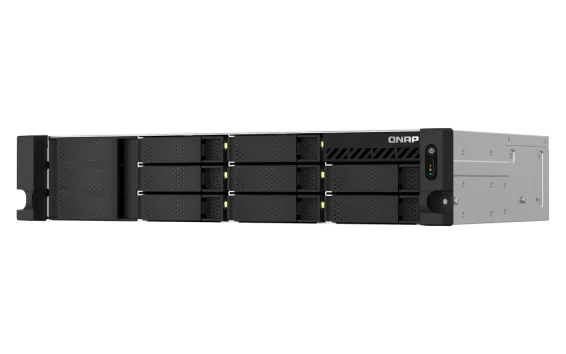 QNAP - TS-864eU-8G-US - QNAP 2U 8-bay short depth 12" rackmount NAS, Intel Celeron N5095 4C/4T, burst up to 2.9 GHz, 8GB RAM On-Board (Non-Expandable)