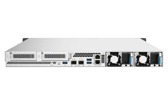 QNAP - TS-h1090FU-7302P-256G-US - QNAP 10-Bay 1U all flash NAS, U.2/U.3 NVMe Gen 4 x 4 and SATA 6Gbps bays, AMD EPYC 7302P 16C/32T Processor, 256GB RDIMM DDR4 ECC RAM, 25GbE, 2.5 GbE, PCIe Gen4 slots, Redundant PSU, Without Rail Kil (RAIL-B02)