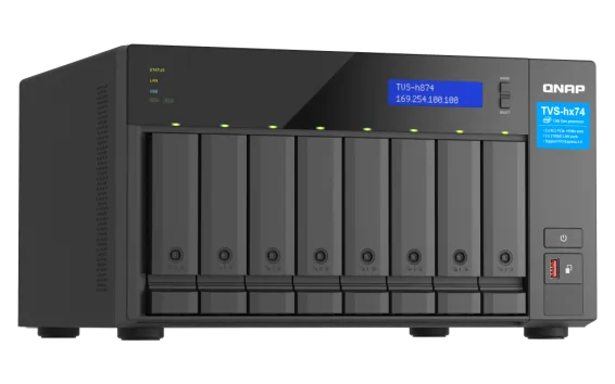 QNAP - TVS-h874X-i9-64G-US - QNAP Ultra-High Speed 8 Bay NAS. Intel Core i9 16C (8 Performance cores + 8 Efficient cores) /24T processor