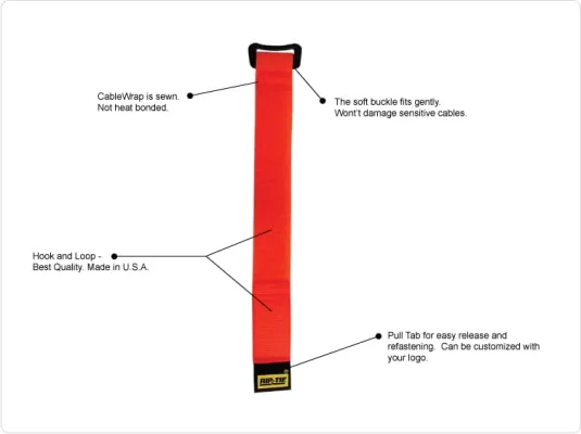 Rip-Tie - HB-06 - One Inch Wide CableWrap with Buckle 1" x 6"