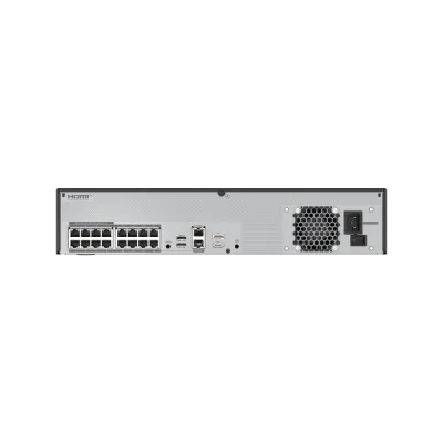 Hanwha - WRN-1632S-18TB - 2U WAVE PoE NVR (Intel based) with 4 Professional licenses, 18TB RAW, supports: 32 channels with 16 PoE/PoE+ ports (PoE Budget 200W), Wisenet WAVE pre-installed, H.264/H.265/MJPEG, 4 fixed internal SATA HDDs (10TB max per HD