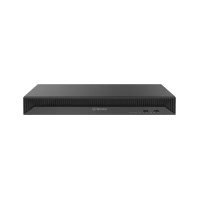 Hanwha - WRN-816S-20TB - 1U WAVE PoE NVR (Intel based) with 4 Professional licenses, 20TB RAW, supports: 16 channels with 8 PoE/PoE+ ports (PoE Budget 100W), Wisenet WAVE pre-installed, H.264/H.265/MJPEG, 2 fixed internal SATA HDDs (10TB max per HDD)