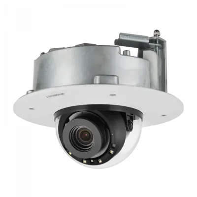 Hanwha - XND-9082RF - Wisenet 7 X-plus series network IR flush mount camera (plenum), 4K (8MP Max) @ 30fps, motorized vari-focal lens 3x (2.8~8.4mm), triple codec H.265/H.264/MJPEG with WiseStreamII technology, Extreme WDR, USB and CVBS port for easy