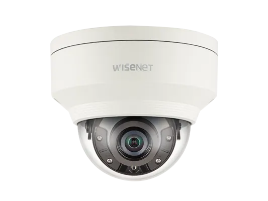 Hanwha - XNV-8030R - Wisenet X powered by Wisenet 5 network IR outdoor vandal dome camera, 5MP @30fps, 4.6mm fixed focal lens (77.9°), triple codec H.265/H.264/MJPEG with WiseStream II technology, 120dB WDR, USB port for easy installation, advanced v