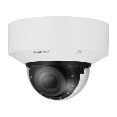 Hanwha - XNV-C9083R - Powered by WN7, Outdoor Network AI IR Vandal Dome Camera, 4K resolution @ 30FPS, 4.4~9.3mm(2.1x) (112.1°~47.5°) motorized varifocal lens, Triple codec (H.265/H.264/MJPEG), IR viewable length 40m (131.2ft), USB port for easy inst