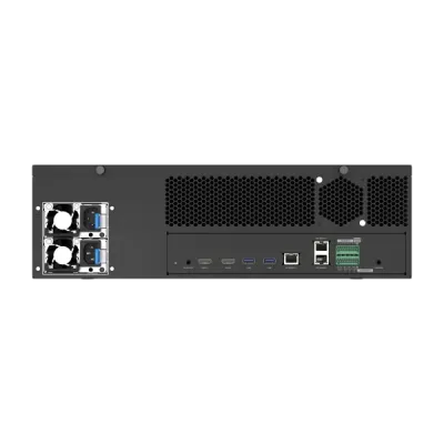 Hanwha - XRN-6420DB4-96TB - 8K NVR (Intel based), 64Ch, 96TB RAW, 16 SATA HDD bays (up to 10TB per HDD), H.265/H.264/MJPEG, SUNAPI, ONVIF, ARB (Automatic Recovery Backup) & Failover (N+1), Up To 520 Mbps Recording / Up To 200 Mbps Playback, Dual Stre