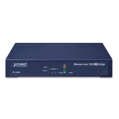 Planet - VC-234G - 4-Port 10/100/1000T Ethernet to VDSL2 Bridge - 30a profile w/ G.vectoring, RJ11
