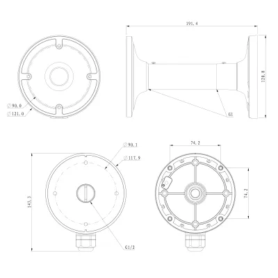 Speco - CLT2J - Ceiling Mount (JB2 Junction Box)