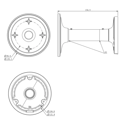 Speco - CLT3 - Ceiling Mount