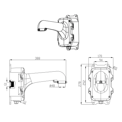 Speco - CWMTPTZ - Conduit Wall Mount for Large Speco Blue PTZs