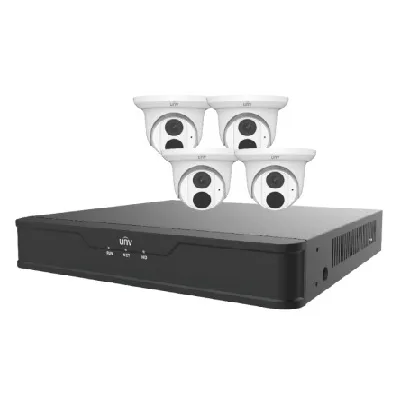 UNV - EK-S31P4T44-V3 - 4-Channel NVR with 4 x 4MP Fixed Dome Network Cameras
