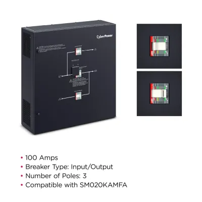 CYBERPOWER - MBS100D5B - CyberPower Maintenance Bypass Switch 50KA 208V 3-Phase 100A for 3-Phase UPS SM020KAMFA