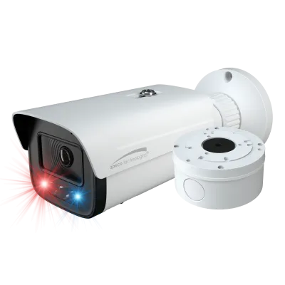 Speco - O4BDD2 - 4MP IP Bullet Camera with AI, Audio, and Visual Deterrent, NDAA