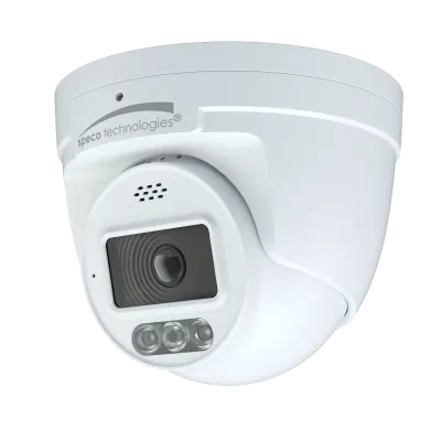 Speco - O4TDD2 - 4MP IP Turret Camera with AI, Audio, and Visual Deterrent, NDAA