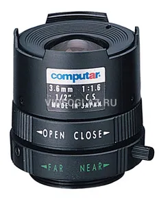 Computar  - H3616FICS - 1/3" 3.6mm Manual Iris Lens