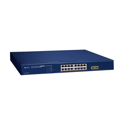 ACTi - PPSW-3101 - 16-Port Gigabit 802.3at Managed PoE Switch (PoE Budget 240W)