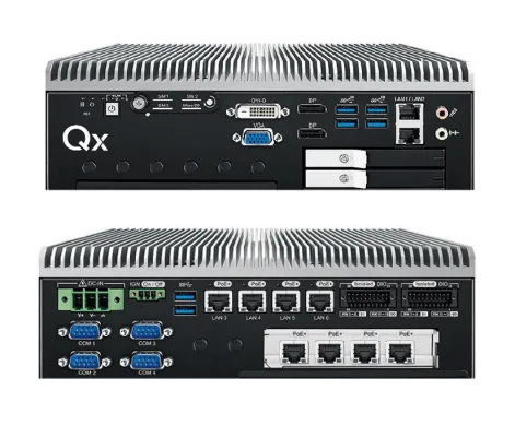 Qumulex - QXE710-04 - QxEnergy 710 - Ruggedized small form factor gateway for harsh environments and mobile applications, 04TB - 8 Ports PoE+. Up to 16 cameras or 32 total resources.