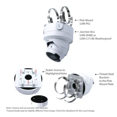 Luminys - N5T-8DAV - 8MP Network LumiDeterrent Turret Camera 2.7-13.5mm, IR White-lights, Dual-mode
