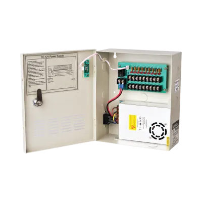 AVYCON - AVA-PSB-12VDH10A-9 - 12VDC, 10 Amp, 9 Channel Power Distribution Box, AC100-240V Free Voltage, UL Listed (Lv.6)