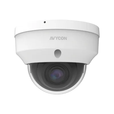 AVYCON - AVC-NKV51F28 - 5MP (2592x1944), H.265+ Vandal Dome IP Camera, InfiniteStar™, True WDR, AI, 5MP@30FPS, Triple Stream, 2.8mm Lens, 66ft Smart IR's, Audio In/Out, MicroSD, Onvif, DC12V / PoE, IP67, White, Made in Korea (TAA)
