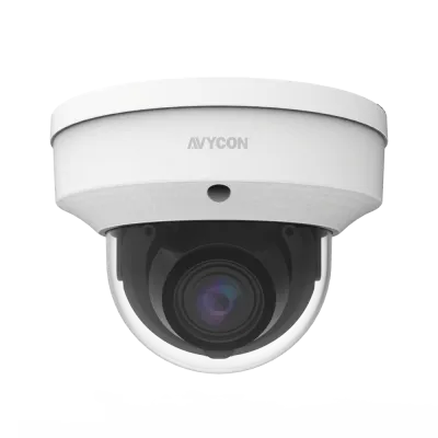 AVYCON - AVC-NKV51M - 5MP (2592x1944), H.265+ Vandal Dome IP Camera, InfiniteStar™, True WDR, AI, 5MP@30FPS, Triple Stream, 2.7-13.5mm Motorized A/F Lens, 147ft Smart IR's, Audio In/Out, Alarm In/Out, MicroSD, Onvif, DC12V / PoE, IP67, White, Made in