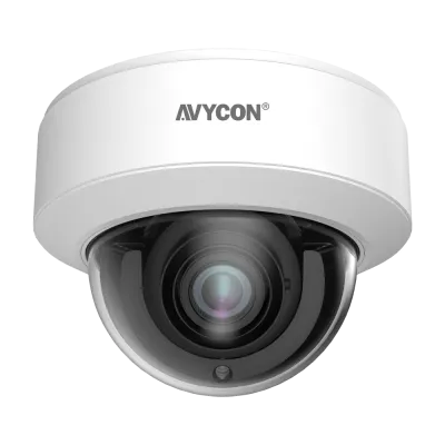 AVYCON - AVC-VNN41AVLT - 4MP IP H.265 IR Vandal Dome, 30fps@2560x1440, True D&N (ICR), True WDR, 2.8-12mm Motorized AutoFocus Lens, 30 Smart IR LED's, 1 Audio In/Out, Built-in MIC, 1 Alarm In/Out, MicroSD slot, DC12V, PoE Built-in