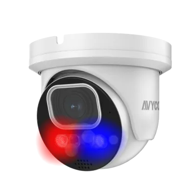 AVYCON - AVC-NDE81M - 8MP Turret Network Camera Active Deterrence, Color