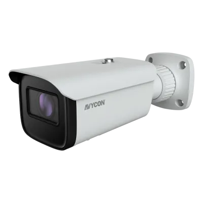 AVYCON - AVC-BLN41AVT - (NDAA) 4MP IP H.265 IR Bullet, 30fps@2560x1440, True D&N (ICR), 2.8-12mm Motorized Autofocus Lens, Built-in Mic, DC12V, PoE Built-in, Basic AI, White