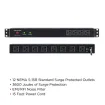 Cyber Power - RKBS15S4F8R - 3600 J, 120 V, NEMA 5-15P plug, 12 NEMA 5-15R (4 front, 8 rear), 15 ft cord, Limited Lifetime Warranty