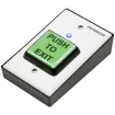 SECO-LARM - SD-862T-GWSQ - Wireless green 2" square "PUSH TO EXIT" button with built-in RF transmitter. Use with SECO-LARM 315MHz receivers. 9VDC Battery (included) operation with LED to indicate low battery. Place on desktop or mount on wall. Englis