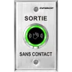 SECO-LARM - SD-9263-KS2Q - Outdoor single-gang No-Touch Sensor with French message. Adjustable sensing range and relay trigger duration. "SORTIE SANS CONTACT" printed on plate.
