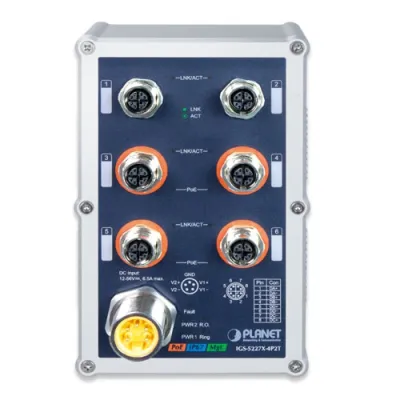 Planet - IGS-5227X-4P2T - Industrial IP67-rated 4-Port 10/100/1000T 802.3at PoE+ 2-Port 10/100/1000T Managed Ethernet Switch