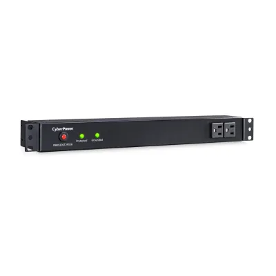 Cyber Power - RKBS20ST2F10R - 1800 J, 120 V, NEMA L5-20P Twist Lock Plug, 12 NEMA 5-20R (2 front, 10 rear), 15 ft Cord, Limited Lifetime Warranty