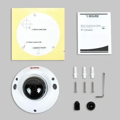 BOLIDE - BN8109HA/NDAA - H.265 5MP 2.8mm Wide Angle Lens Indoor/Outdoor IR Mini Dome Camera, POE, 12VDC, SD Card Slot, IR Up to 30ft, with Built-in Audio, NDAA Compliant