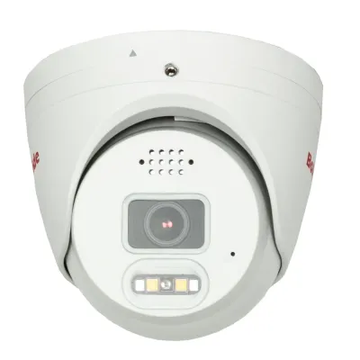BOLIDE - BN9019AD/TAA - TAA Compliant H.265 8MP 2.8mm Fixed Lens IP67 Full Color Active Deterrent Turret Camera, Color At Night Warmlight Up to 65 Feet, Two-Way Audio ( Built-in Speaker and Mic ), MicroSD Slot Up to 256GB, Active Deterrent Red and Bl