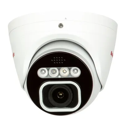 BOLIDE - BN9029AD/TAA - TAA Compliant H.265 8MP 2.8-12mm Motorized Varifocal Lens IP67 Full Color Active Deterrent Turret Camera, Color At Night Warmlight Up to 65 Feet, Two-Way Audio ( Built-in Speaker and Mic ), MicroSD Slot Up to 256GB, Active Det