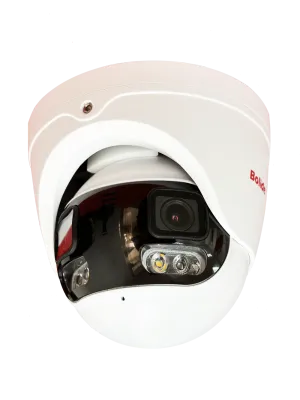 BOLIDE - BN9109-PN-DUAL - H.265 8MP ( 4K ) 180 Degree Panoramic Turret Camera, Dual 2.8mm Panoramic Lens, IP67 Full Color Active Deterrent Camera, Color At Night Warmlight Up to 49 Feet, IR Up to 98 Feet, Two-Way Audio ( Built-in Speaker and Mic ), M