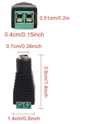 BP0037M 12VDC Screw Terminal Plug Male