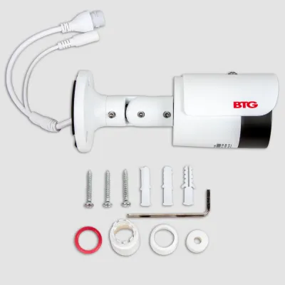 BOLIDE - BTG-N1935 - H.265 8MP ( 4K ) 3.6mm Fixed Lens IP66 IR Bullet Camera, POE, 12VDC, IR Up to 65ft, , Micro SD Card Slot, Alarm In/Out, NDAA Compliant, ONVIF