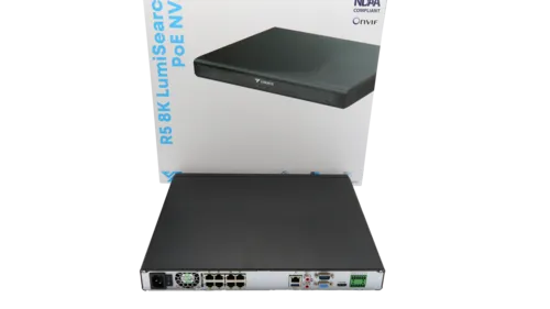 Luminys - R52-8PA2 - R5 Mainstream Series NVR, 32MP 8 Channel 1U 8-Port PoE, 2SATA, Analytics by Recorder, LumiPower, LumiSearch+ , 2TB