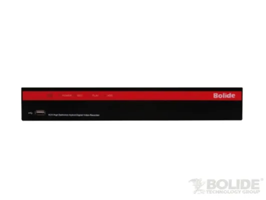 BOLIDE - SVR9508HAI/NDAA - 8-Channel H.265 5MP HD Over Coax / IP Hybrid DVR, Supports AHD / TVI / CVI/ Analog Formats, 32Mbps IP Throughput, 4K Output, HDMI and VGA, 4-Channel Audio In/ 1-Channel Audio Out, 1 SATA Hard Drive Bay Up to 12TB, QuickConn