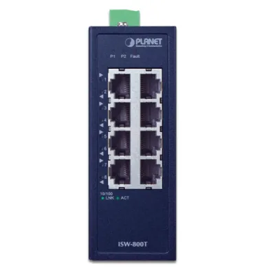 Planet - ISW-800T -  IP30 Compact size 8-Port 10/100TX Fast Ethernet Switch
