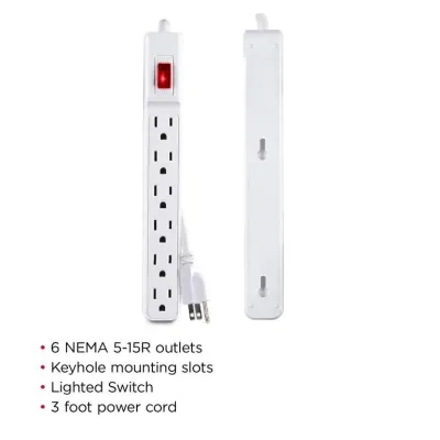 Cyber Power - GS60304 - Power Strip, 6-outlet power strip, 3' cord